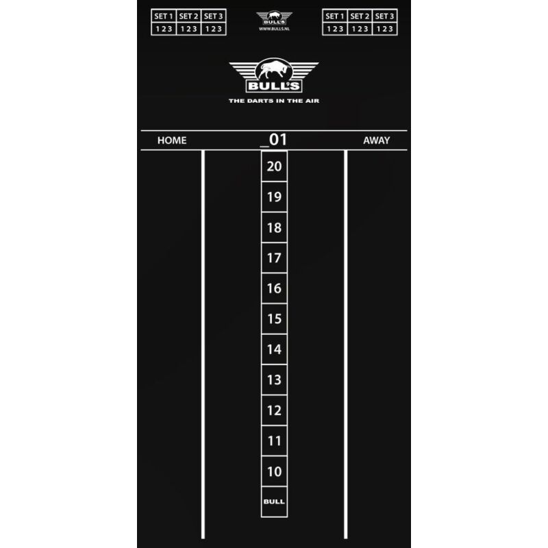 Bulls scorebord zwart 60 x30