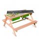 Kinderpicknicktafel 3-in-1 zand & watertafel met krijtbord