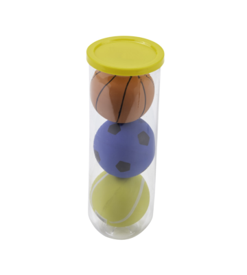 High bounce ballen, 3 stuks in koker