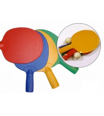Set  4 kunststof bats & 2 ballen outdoor