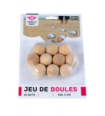 Houten Jeu de boules buts naturel kleur 10st.