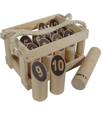 Number Kubb Original, rubberhout, in houten kist