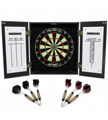 Pegasi dartbord cabinet set Black