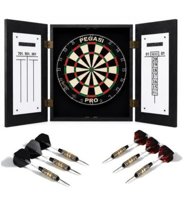 Pegasi dartbord cabinet set Black