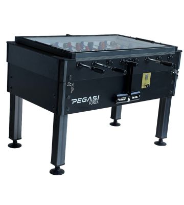 Voetbaltafel Pegasi | Forza Premium Black | Glasplaat | Muntinworp