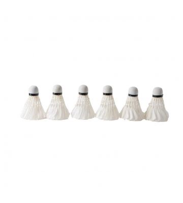 Witte badminton shuttles met veren 6st.
