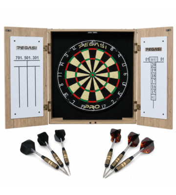 Pegasi dartbord cabinet set Oak