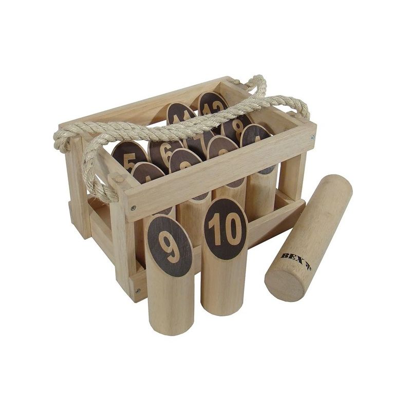 Number Kubb Original, rubberhout, in houten kist