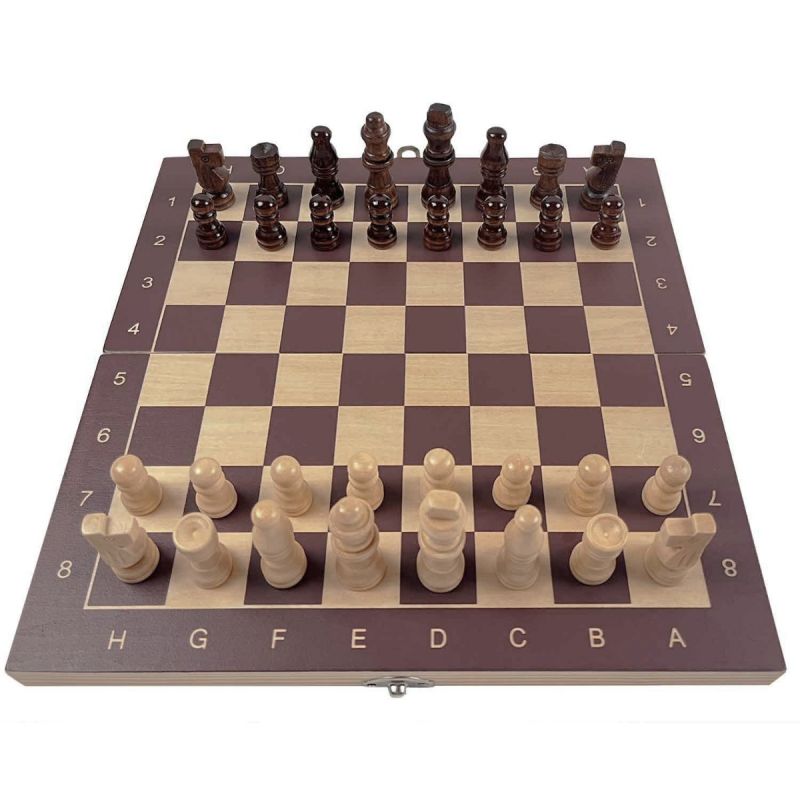 Pegasi 3-in-1 Houten Bordspel – Schaken, Dammen & Backgammon